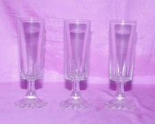 SERVIZIO TRE 3 FLUT E BICCHIERI VETRO CRISTALLO CASA CUCINA VINTAGE