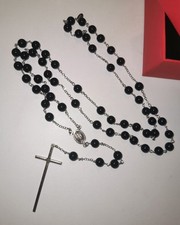 Rosario AMEN Onice Nero e Argento 925 - Taglia Grande