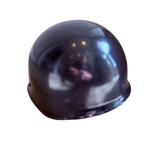Vintage black police - police, helmet