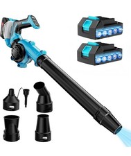 Soffiatore a Batteria 21V Elettrico con 4 Ugelli Soffiatore Foglie 17000RPM 