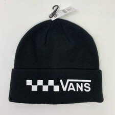 Cappello invernale Vans Off The Wall a scacchiera berretto con polsini uomo nero bianco