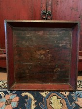 vassoio cinese Anni 40/50 in legno laccato e dipinto