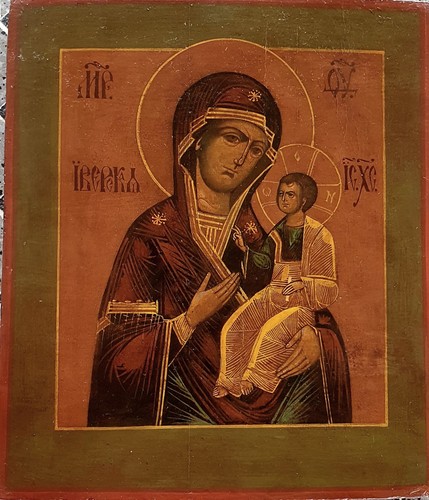 Antica icona russa madre - russa,
