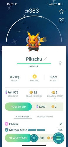 Costume pikachu lucido rock - lucido,