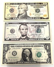 3 Banconote Da 1, 5 e 10