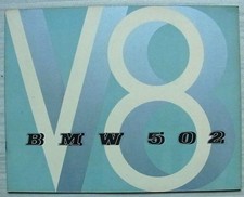 BMW 502 V8 Inc Cabrio Regno Unito brochure vendita auto c1954