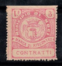 Noci - MNH 80% Italia entrate comunali 3 Lire,Feedback,Contratti