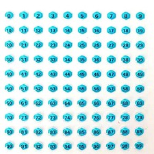 10 fogli adesivi numeri 0-99