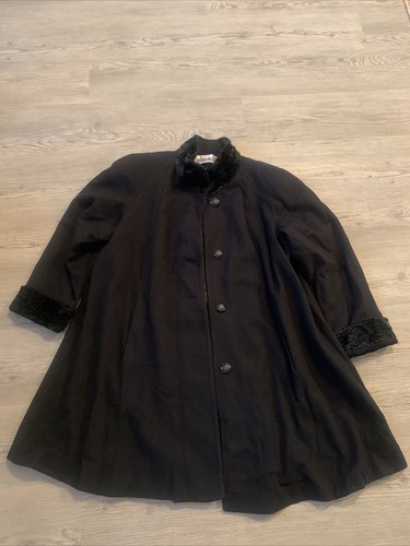 Cappotto lana nero leslie - lana,