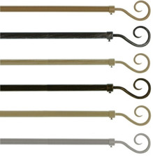 Bastone Tenda Ferro Estensibile Terminale Uncino e Torciglione - Varie Misure