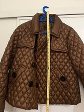 giacca seventy in vera piuma, mattone, con bottoni eleganti 