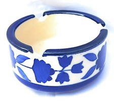 Mano Dipinta Blu Floreale Arte