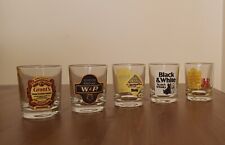 5x Bicchieri Whisky Shot Vintage VMC Reims Shot Glasses Haig Grants JB Long John