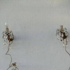 COPPIA APPLIQUE IN BRONZO  DORATO E CRISTALLO ITALIA ( VENEZIA ) PRIMA META' 900