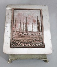 SILVER PLATED CIGARETTE BOX -