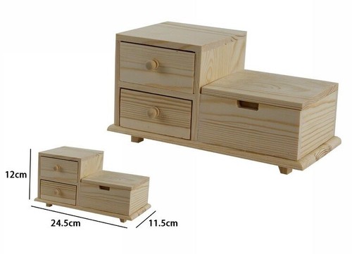 Mini cassettiera legno - x,