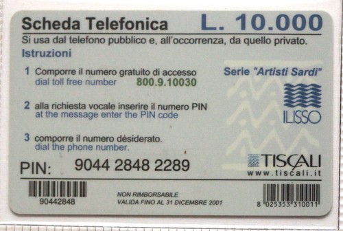 Art 2371 phone card - art.2371-n.1,