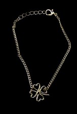 Bracciale Cavigliera Donna  Placcato Oro Con Quadrifoglio a 4 Cuori