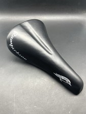 VINTAGE CINELLI RAMPICHINO MTB BLACK/WHITE LEATHER SADDLE SELLA NOS CMT