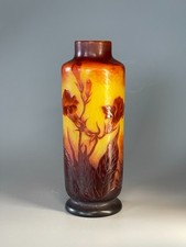 Daum Nancy, spettacolare vaso con fiori di tabacco. 1910 circa