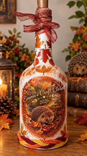 Bottiglia led decoupage - led,