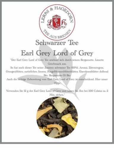 Schwarzer tee earl grey - tee,