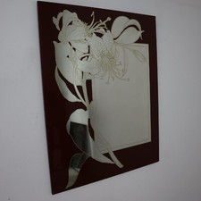 Specchio Floreale Retrò Anni 70 - Autentico Fondo di Magazzino Italiano