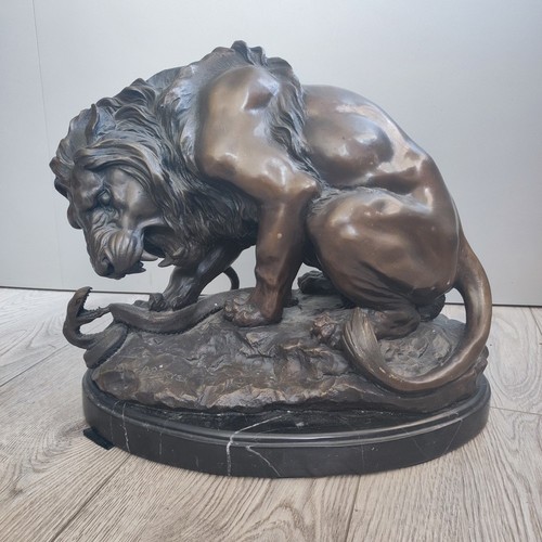 Scultura bronzo fine 800 leone - bronzo,