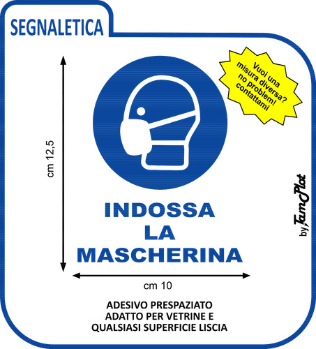 Adesivo obbligo indossare - adesivo,