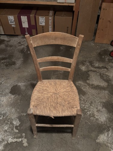 Sedia antica legno paglia - antica,