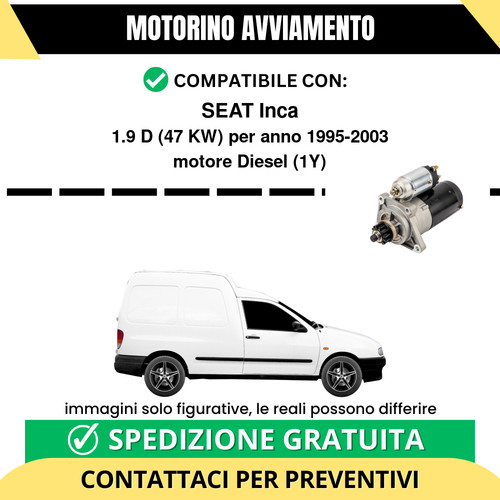 Motorino avviamento seat inca - seat,