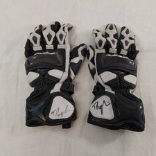Troy Bayliss guanti originali autografati dal pilota campione Super Bike