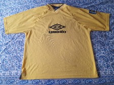 MAGLIA SHIRT JERSEY VINTAGE UMBRO OFFICIAL YELLOW GIALLA TRAFORATA XL