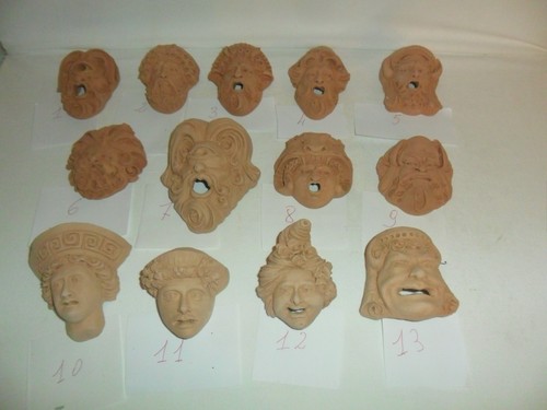 Maschere terracotta teatro - maschere,