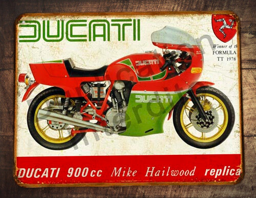 Plaque métal ducati - métal,