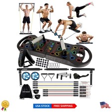 Tavola Push Up Pieghevole con Fasce di Resistenza - Sistema Completo Home Gym