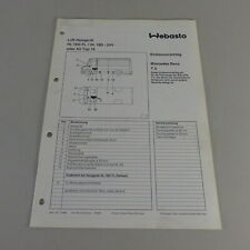 Einbauanleitung Webasto Riscaldatore Hl 18D-TL/18D-24V Mercedes Düdo Di 03/92