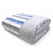 Trapuntino Rigato Blu - Copriletto Trapuntato Mezza Stagione - Microfibra Morbid