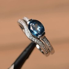 Natural London Blue Topaz Ring