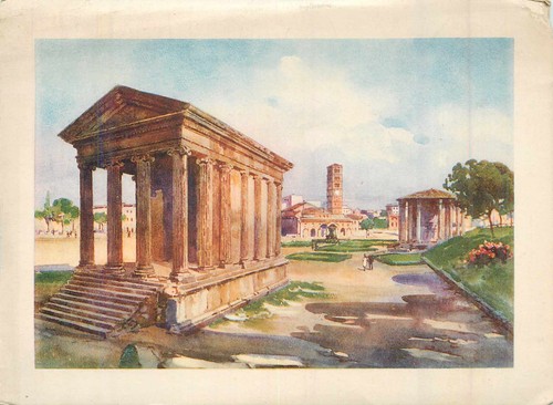 Cartolina roma tempio - cartolina,