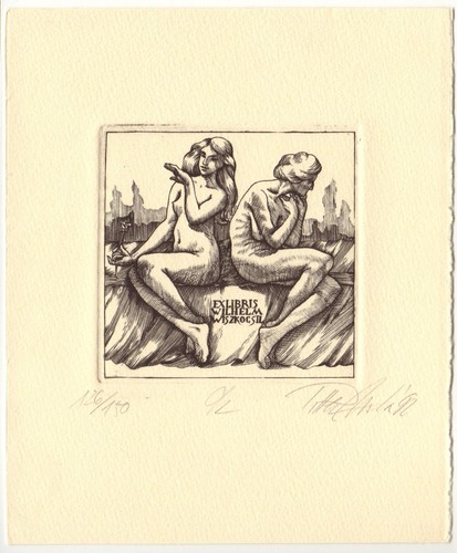 Attila piller exlibris - piller:,