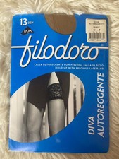?CALZE AUTOREGGENTI VINTAGE FILODORO DIVA 13 DEN 8-1/2,9 GLACÈ