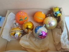 addobbi per albero di natale vintage scatola con 7 palline pasta di vetro