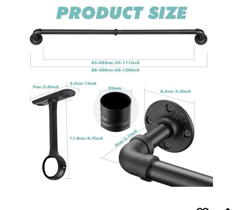 Bastone tende nero - tende,