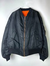 ALPHA INDUSTRIES MA-1 BOMBER JACKET BLACK MADE IN USA XXL