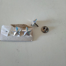 Coppia di stellette in metallo con clip mm 15 militaria esercito