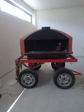 forno pizza a legna, rosso. Compreso carrello per trasporto. Capienza 8/10 pizze