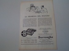 advertising Pubblicità 1951 CONTABILE SUPERAUTOMATICA SERIE 20 - 30 BURROUGHS