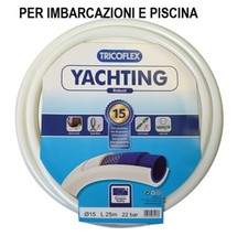 TRICOFLEX TUBO GOMMA YACHTING BIANCO 25 mt DIAMETRO 15 mm PER BARCHA E PISCINA