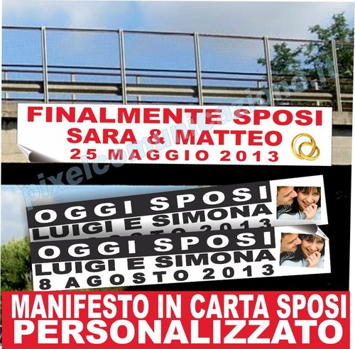 Manifesto striscione sposi - manifesto,